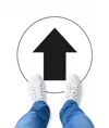 Segnaletica adesiva da pavimento con simboli standard