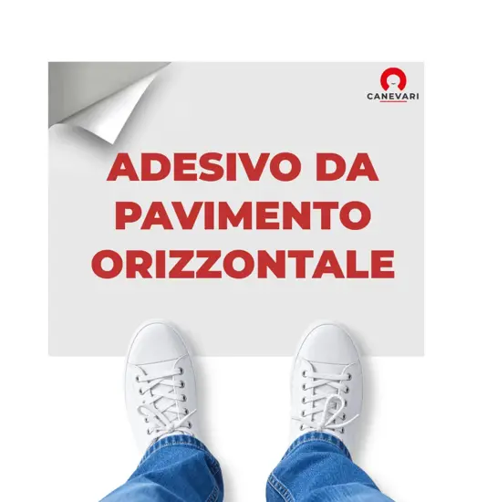 Segnaletica adesiva da pavimento personalizzata formato orizzontale