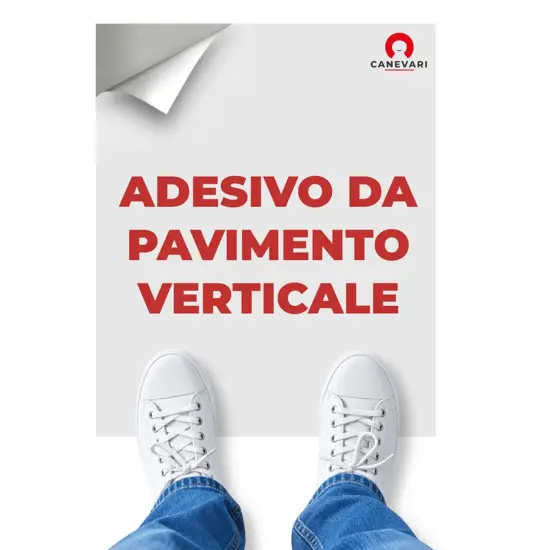 Segnaletica adesiva da pavimento personalizzata formato verticale