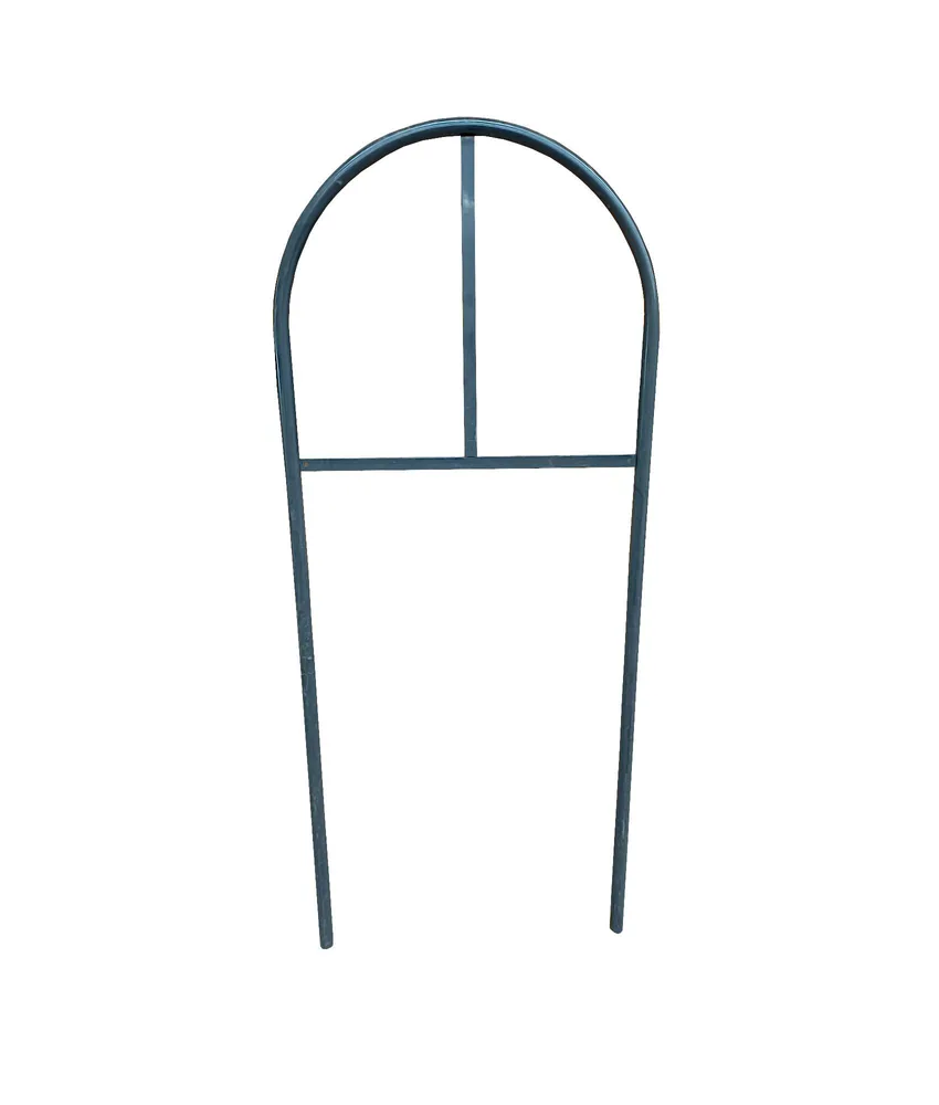 Sostegno ad archetto in ferro verniciato per cartello tondo., Palo tubolare diam. 33 mm - Per cartelli diametro 60 cm