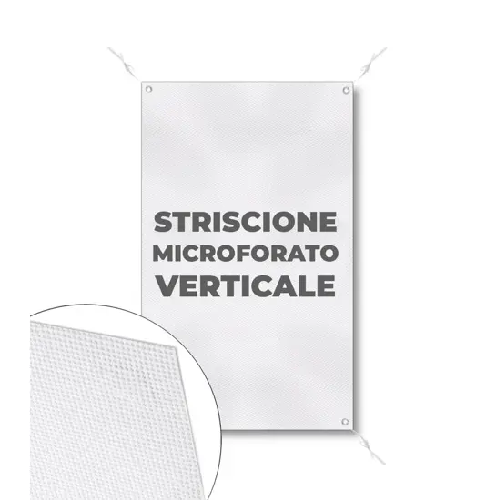 Striscione microforato in formato verticale