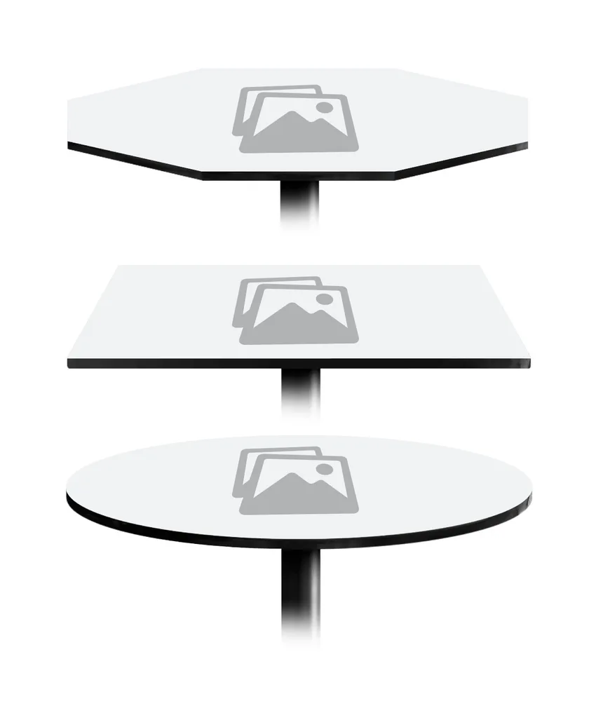 Tavolino alto con simbolo serie Road, personalizzabile - base in acciaio