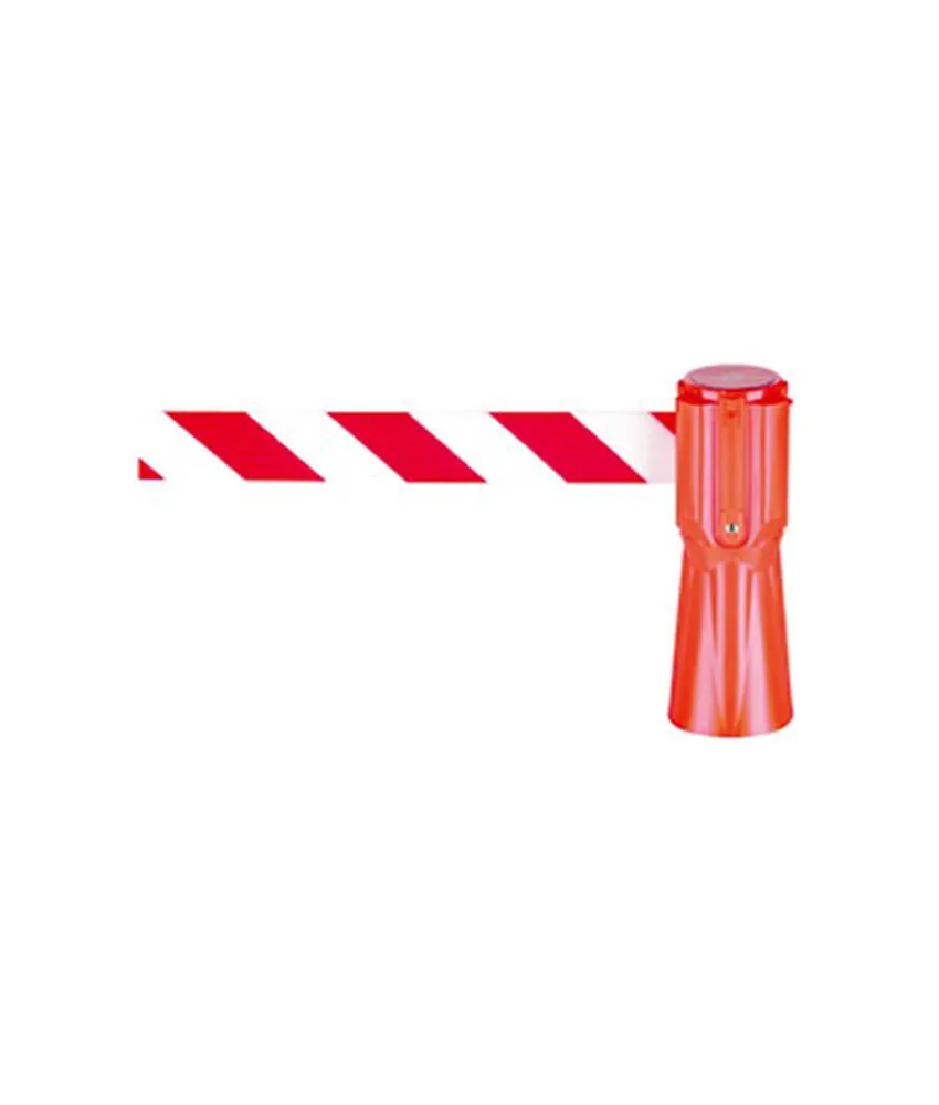 Testina tendinastro per cono SEG CORV47 e SEG CORV47Y, nastro retrattile bianco/rosso - corpo in plastica antiurto - idoneo per fissaggio sopra i ...