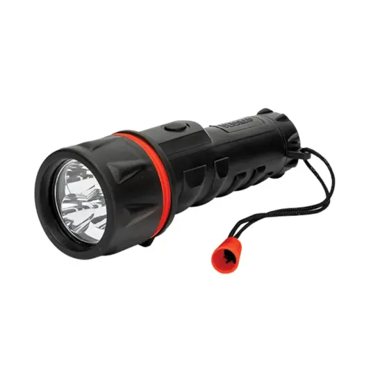 Torcia a led interamente in gomma con cinturino da 12 lumen