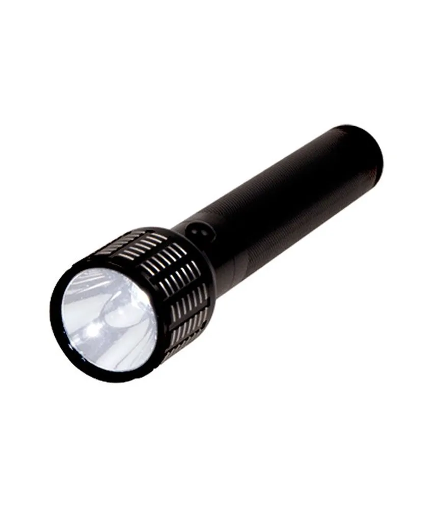 Torcia impermeabile a led ricaricabile in alluminio con cavalletto, due coni da 140 lumen