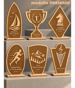 Trofeo personalizzato inciso a legno