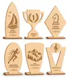 Trofeo personalizzato inciso a legno