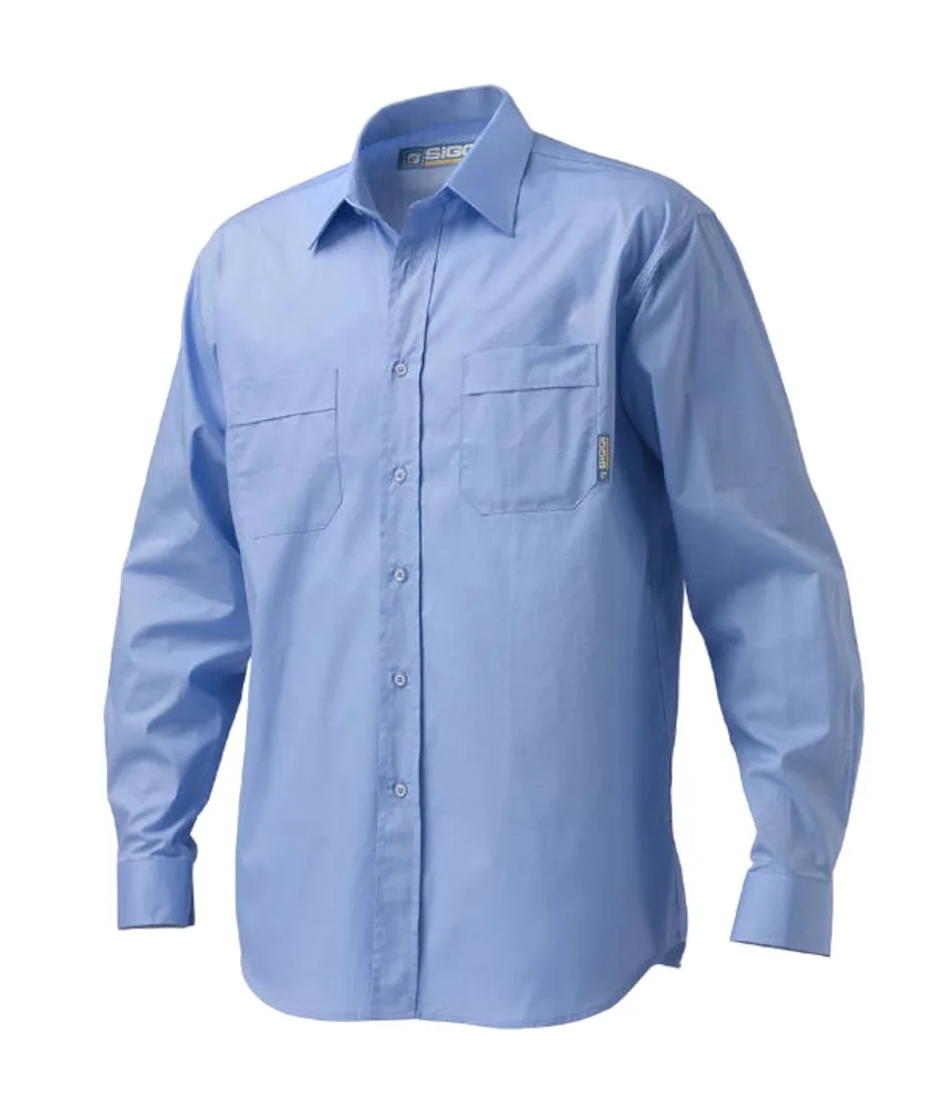 Camicia da lavoro manica lunga Siggi King in offerta, 100% cotone popeline
