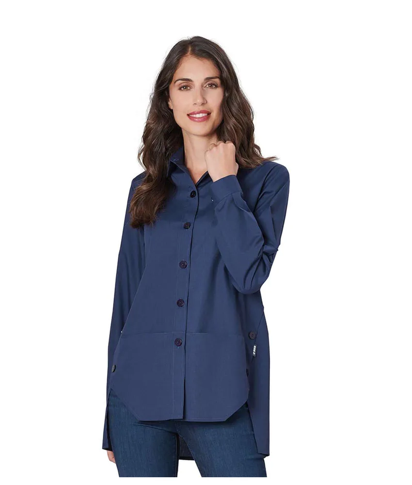 Casacca da lavoro donna Siggi Melissa, poliestere e cotone - collo a camicia - maniche lunghe