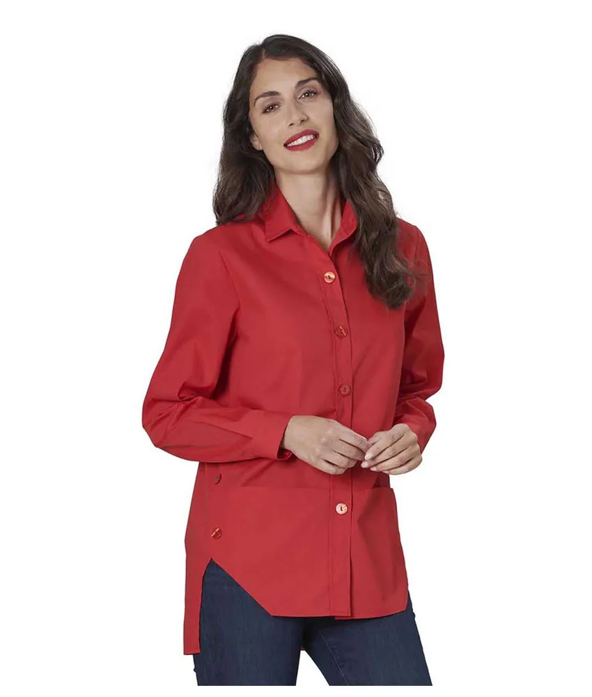 Casacca da lavoro donna Siggi Melissa, poliestere e cotone - collo a camicia - maniche lunghe