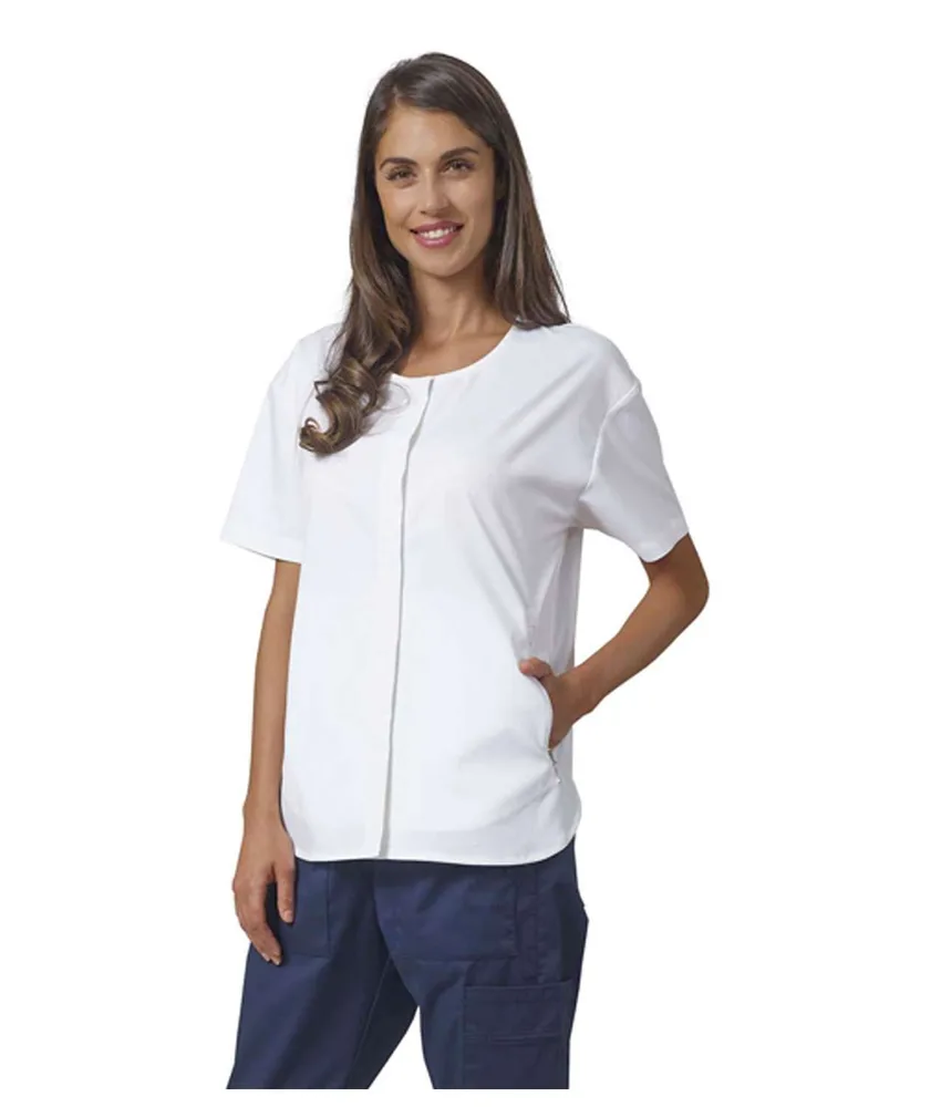Casacca sanitaria donna Siggi Vivian, chiusura coperta con bottoni a pressione - tasche chiuse con zip