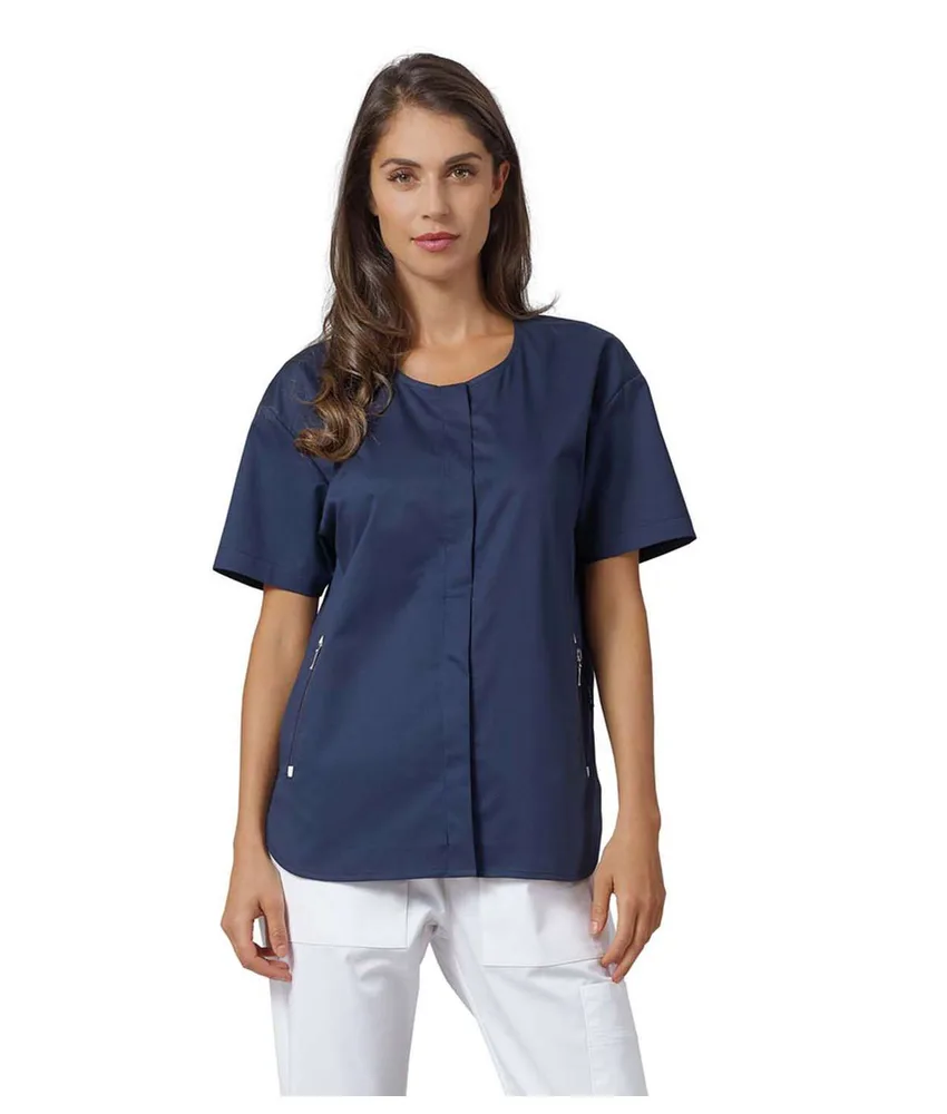 Casacca sanitaria donna Siggi Vivian, chiusura coperta con bottoni a pressione - tasche chiuse con zip