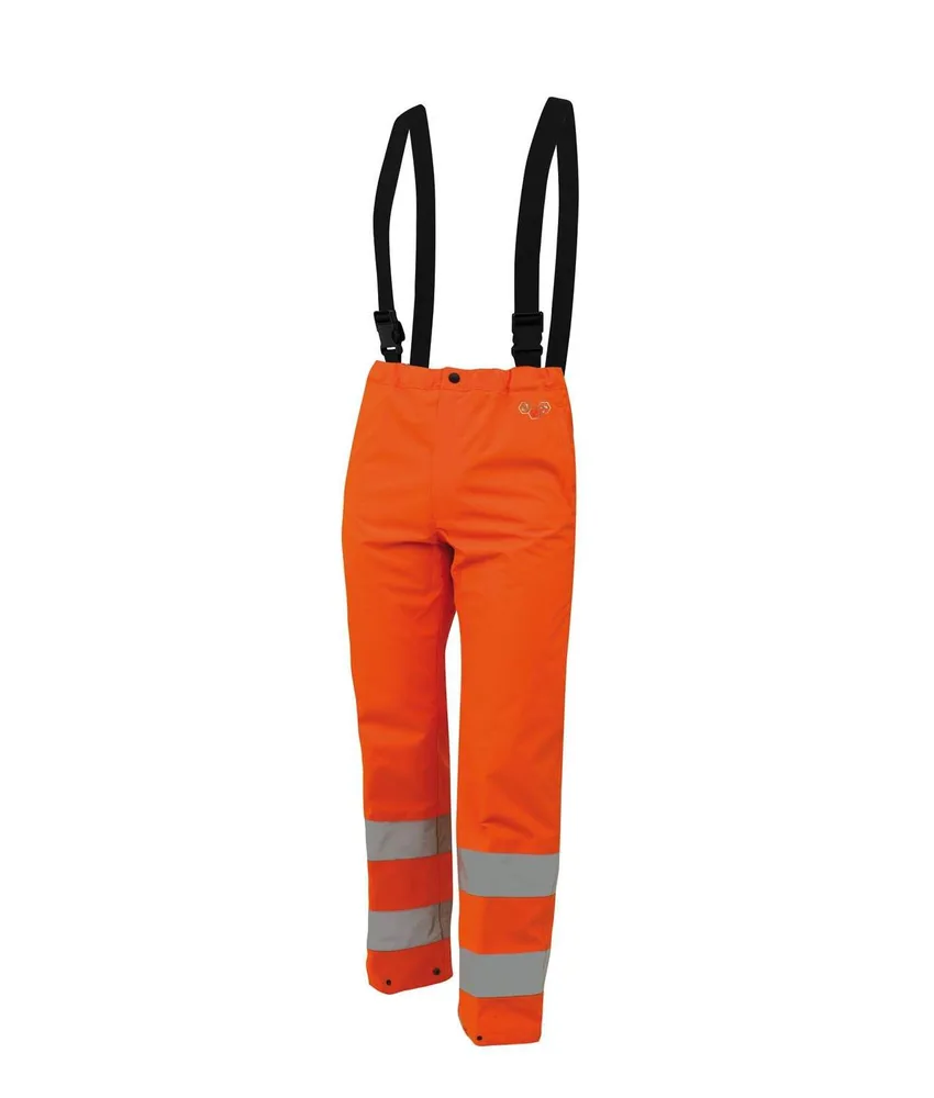 Pantaloni con le bretelle Siggi alta visibilità, in Gore-Tex due strati - bretelle elastiche regolabili