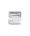 Auricolari bluetooth con scatola di ricarica e cavo di ricarica micro USB incluso.