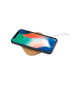 Base di ricarica wireless in Bamboo - Input 5V/2A , Output 5V/1A , Potenza di trasmissione