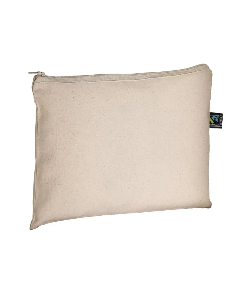 50 pezzi Beauty case in cotone FAIRTRADE 180 g/m2 con chiusura con zip
