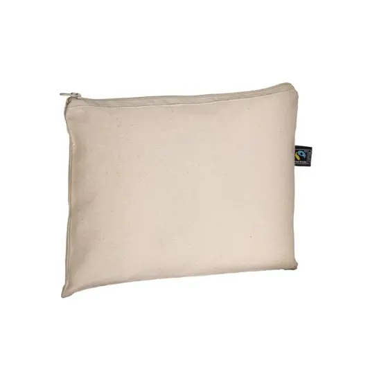 Beauty case in cotone FAIRTRADE ® 180 g/m2 con chiusura con zip