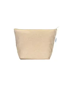 Beauty case in cotone riciclato 280 g/m2 con cerniera e soffietto alla base