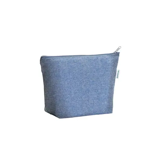 Beauty case in cotone riciclato 280 g/m2 con cerniera e soffietto alla base