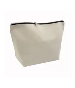 Beauty case in cotone spazzolato 10 oz con chiusura zip