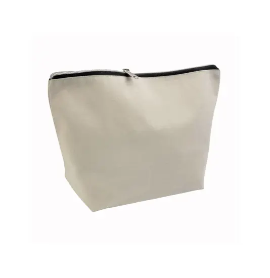Beauty case in cotone spazzolato 10 oz con chiusura zip