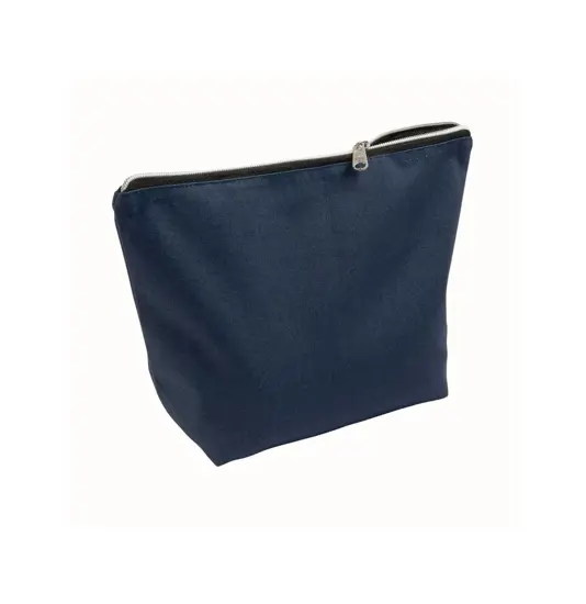 Beauty case in cotone spazzolato 10 oz con chiusura zip