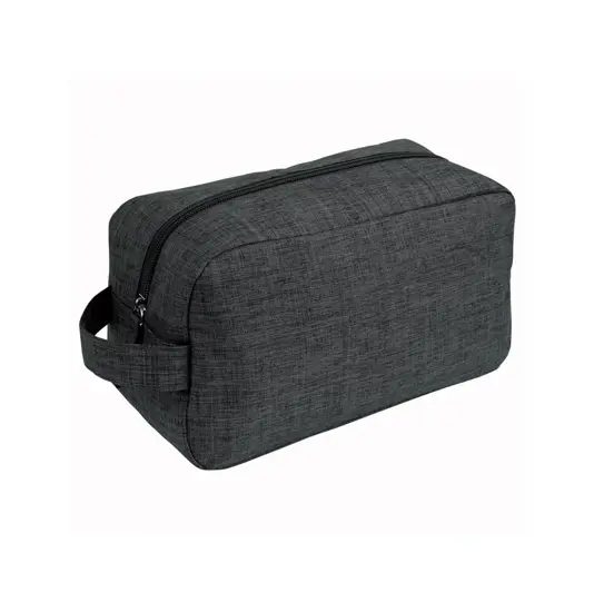 Beauty case in poliestere 300D tessuto melange con maniglia