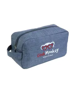 Beauty case in poliestere 300D tessuto melange con maniglia