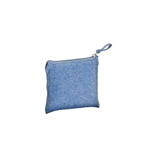 Beauty case/ porta monete in cotone riciclato 280 g/m2, con zip