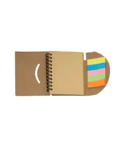 Block notes ad anelli in carta riciclata (60 pag.) con foglietti adesivi