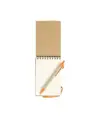 Block notes ad anelli in carta riciclata, fogli bianchi (70 pag.) con penna in cartone