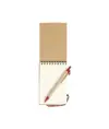 Block notes ad anelli in carta riciclata, fogli bianchi (70 pag.) con penna in cartone