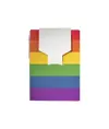 Block notes  in carta con copertina arcobaleno, foglietti adesivi e penna