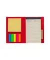 Block Notes in cartoncino con elastico colorato, penna, fogli a righe (70 pag.) e fogliett