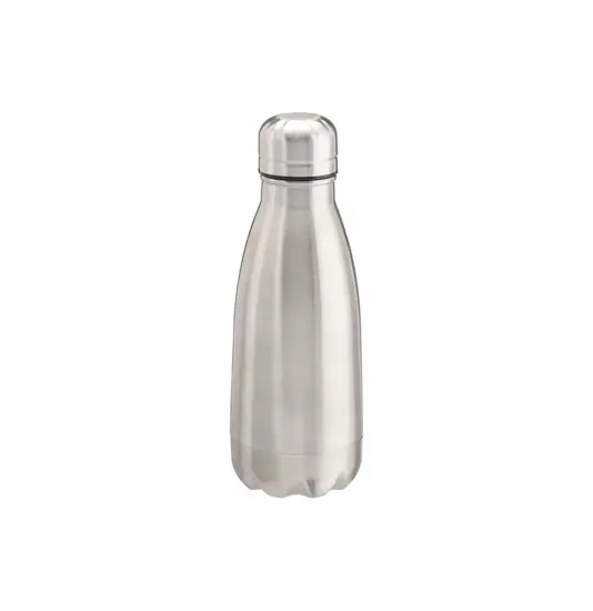 Borraccia in acciaio inossidabile con parete singola. Acciaio inox 18/10 ad uso alimentare