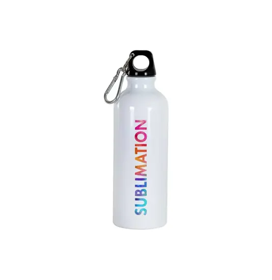 Borraccia in alluminio con moschettone, 500ml. Adatta per la stampa sublimatica
