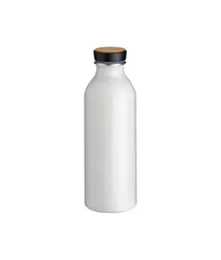 Borraccia in alluminio con tappo con inserto in bambù, 500 ml