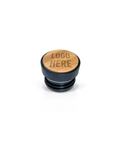 Borraccia in alluminio con tappo con inserto in bambù, 500 ml
