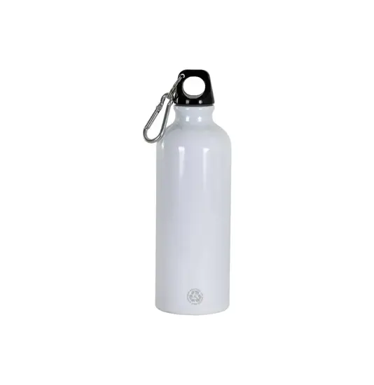 Borraccia in alluminio riciclato (500ml), con tappo in plastica e moschettone