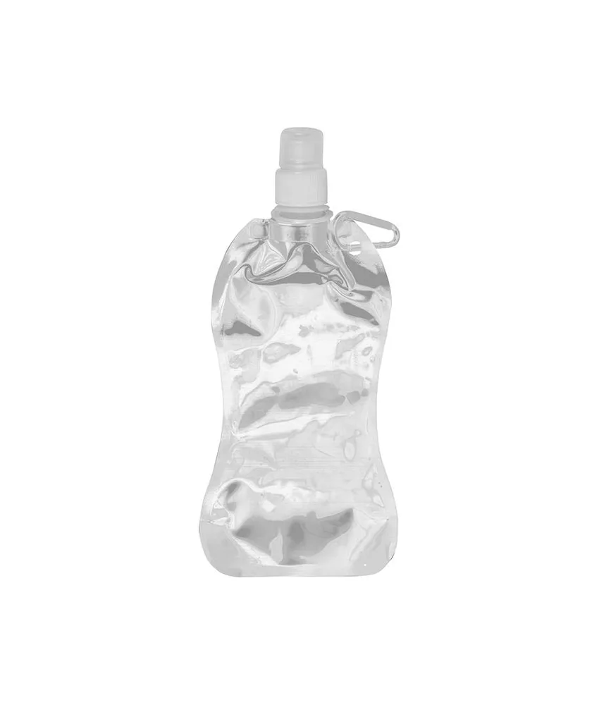 50 pezzi Borraccia in PE/PET BPA free ripiegabile (480ml), con moschettone