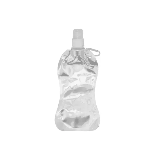 Borraccia in PE/PET BPA free ripiegabile (480ml), con moschettone