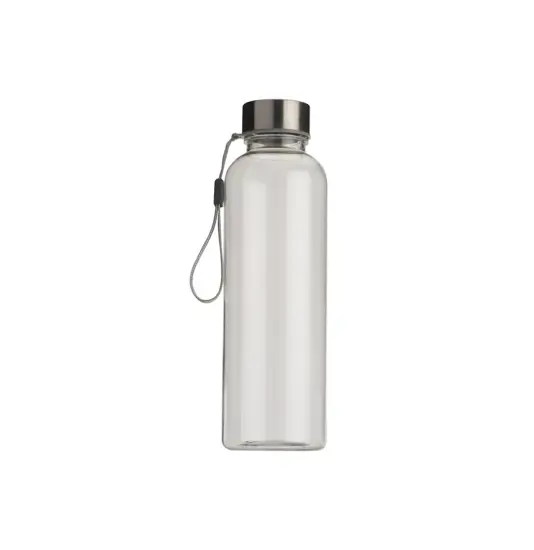 Borraccia in tritan trasparente con tappo in metallo (500ml). BPA free