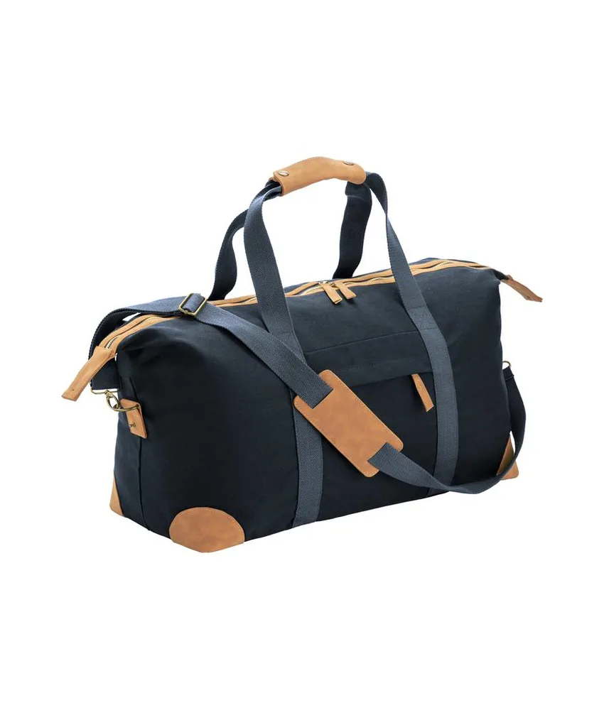 Borsa duffle in canvas riciclato. Tracolla regolabile e removibile con fibbie in metallo Demi - Design Milano