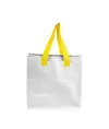Borsa frigo in PP laminato 120 g/m2 , manici colorati, chisura zip
