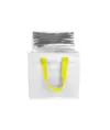 Borsa frigo in PP laminato 120 g/m2 , manici colorati, chisura zip