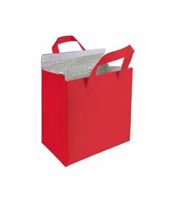Borsa frigo in TNT laminato 100 g/m2, chiusura con velcro Handle