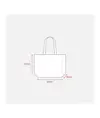 Borsa in juta, manici lunghi colorati e soffietto Handle