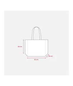Borsa in juta, manici lunghi colorati e soffietto Handle