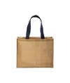 Borsa in juta, manici lunghi colorati e soffietto Handle