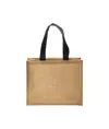 Borsa in juta, manici lunghi colorati e soffietto Handle